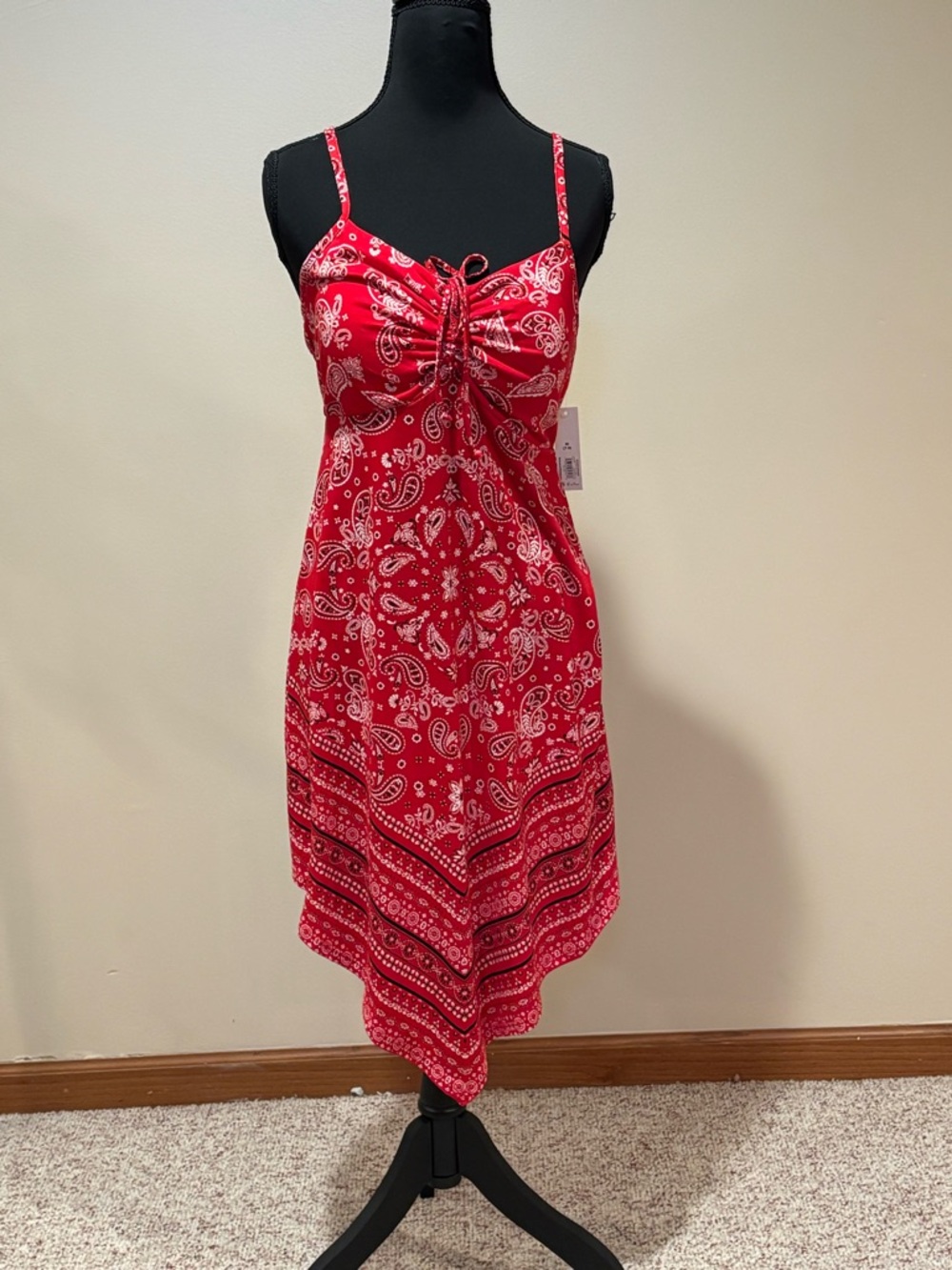 NWT Cute Red Paisley Bandana Print Sundress